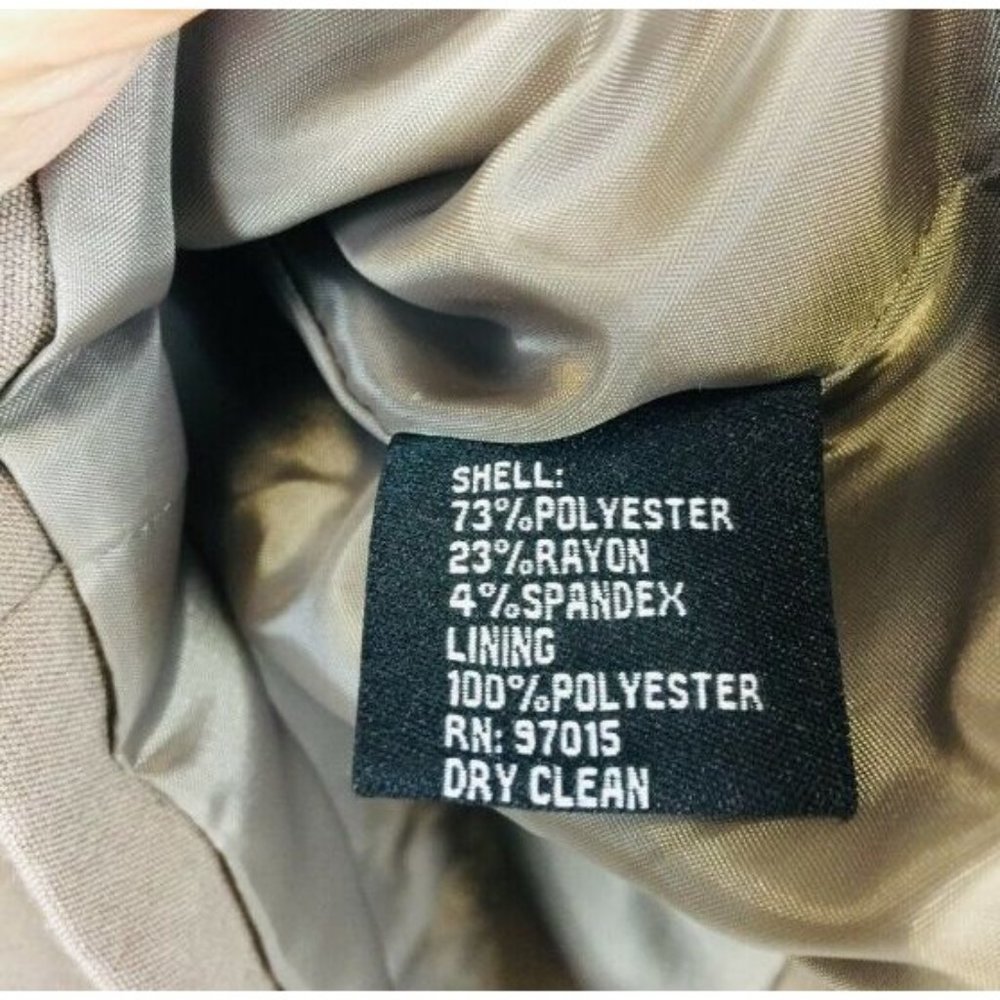 Signature By Larry Levine Suit Jacket Blazer Khaki Beige Long Sleeve Plus 24 W - Picture 6 of 7